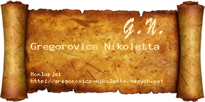 Gregorovics Nikoletta névjegykártya